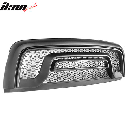 Fits 15-18 Dodge Ram 1500 Rebel Front Bumper Grille Hood Grill Matte Black