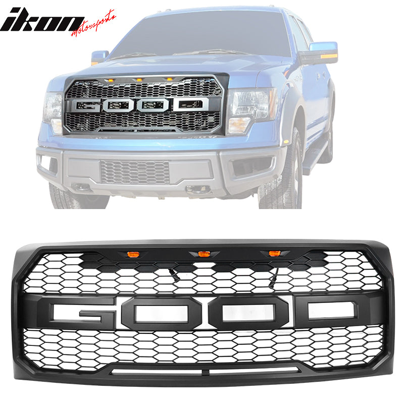 Fits 09-14 Ford F150 New R Style Front Bumper Grille Hood Mesh Package ABS