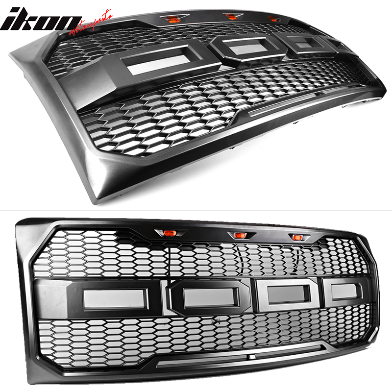 Fits 09-14 Ford F150 New R Style Front Bumper Grille Hood Mesh Package ABS