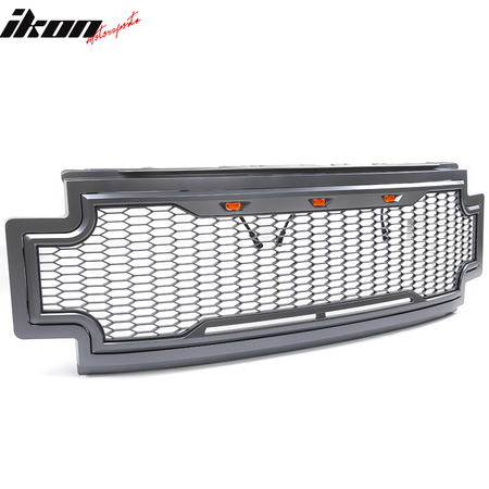 Fits 17-19 Ford F250 F350 LED Honeycomb Mesh Front Bumper Grille Hood ABS