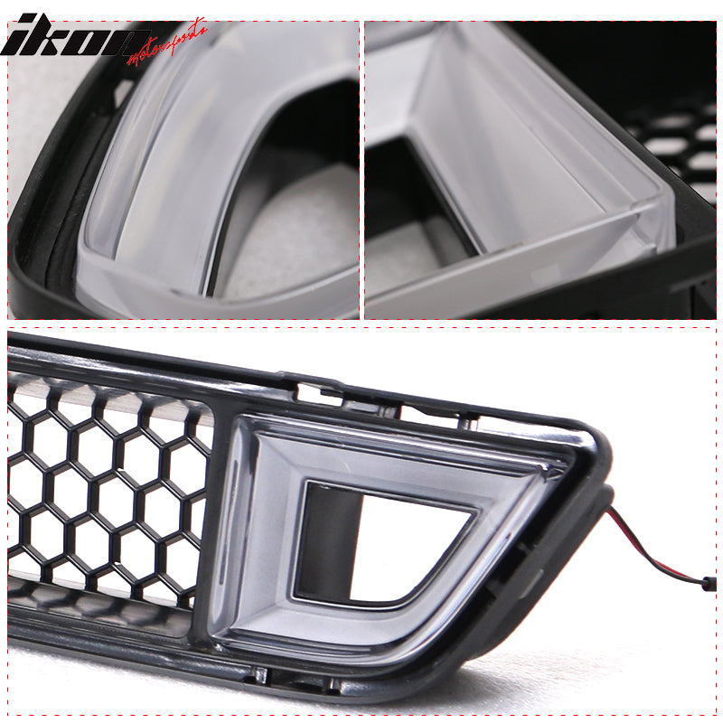 DRL LED Fits 15-17 Mustang IKON Style Front Lower Grill Mesh Grille With Light