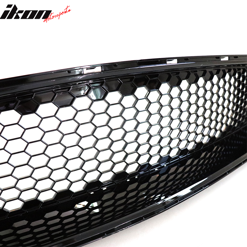 Fits 18-23 Ford Mustang Honeycomb Front Bumper Upper Grille Black ABS