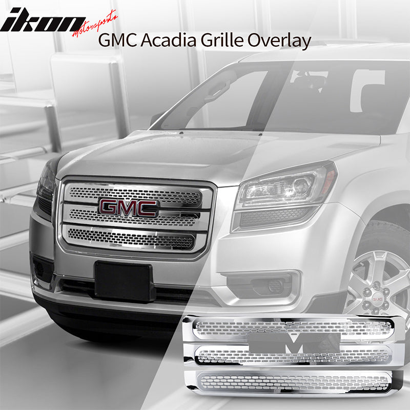 2013-2016 GMC Acadia SL/SLE/SLT Chrome Tape On Grille Overlay 3 Bar