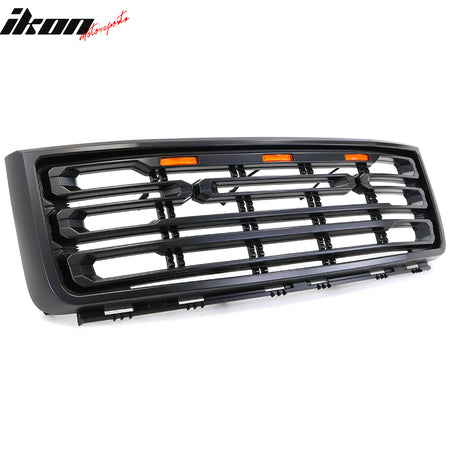 Fits 07-13 GMC Sierra 1500 Front Bumper Hood Grille Matte Black