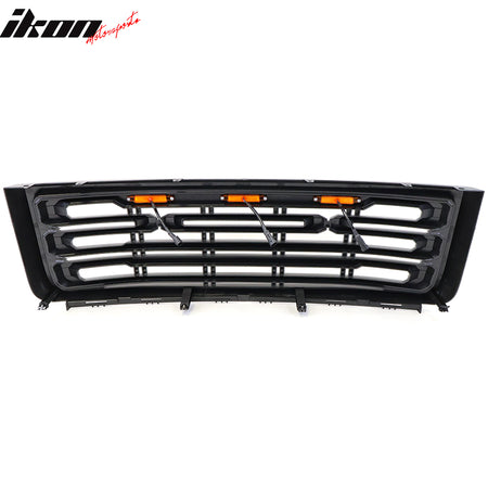 Fits 07-13 GMC Sierra 1500 Front Bumper Hood Grille Matte Black