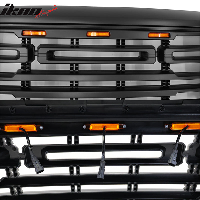 Fit 14-15 GMC Sierra 1500 Front Bumper Hood Grille Grill Replacement Matte Black