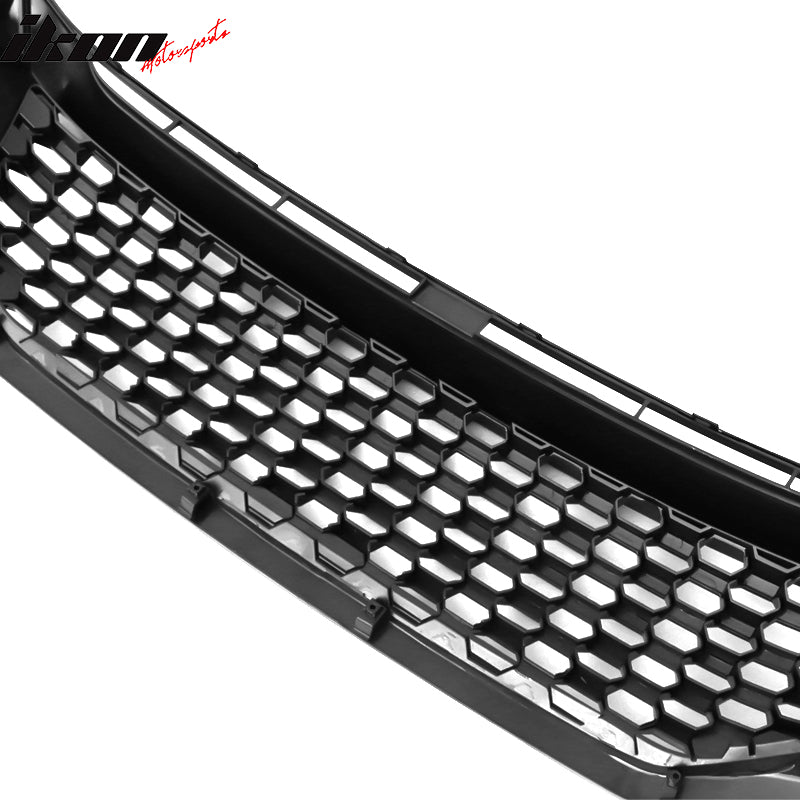 Fits 16-21 Civic Coupe Sedan Hatchback Gloss Black Mesh Grille With 2PC Eyebrows