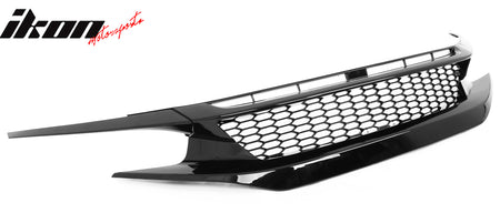 Fits 19-21 Honda Civic Sedan Honeycomb Gloss Black Front Bumper Upper Grille ABS