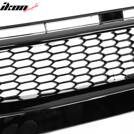 Fits 19-21 Honda Civic Sedan Honeycomb Gloss Black Front Bumper Upper Grille ABS