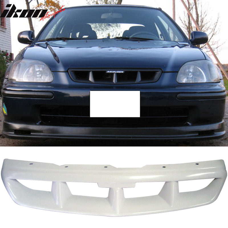 1996-1998 Honda Civic Mug Style White Front Bumper Mesh Grille ABS