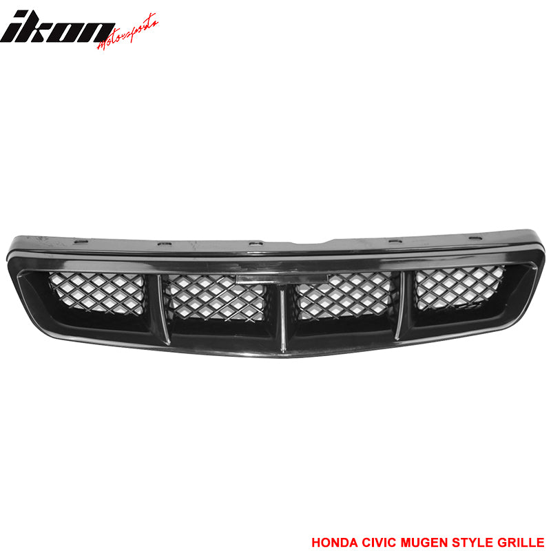 Fits 99-00 Honda Civic Mugen Style Unpainted Mesh ABS Front Hood Grille Grill