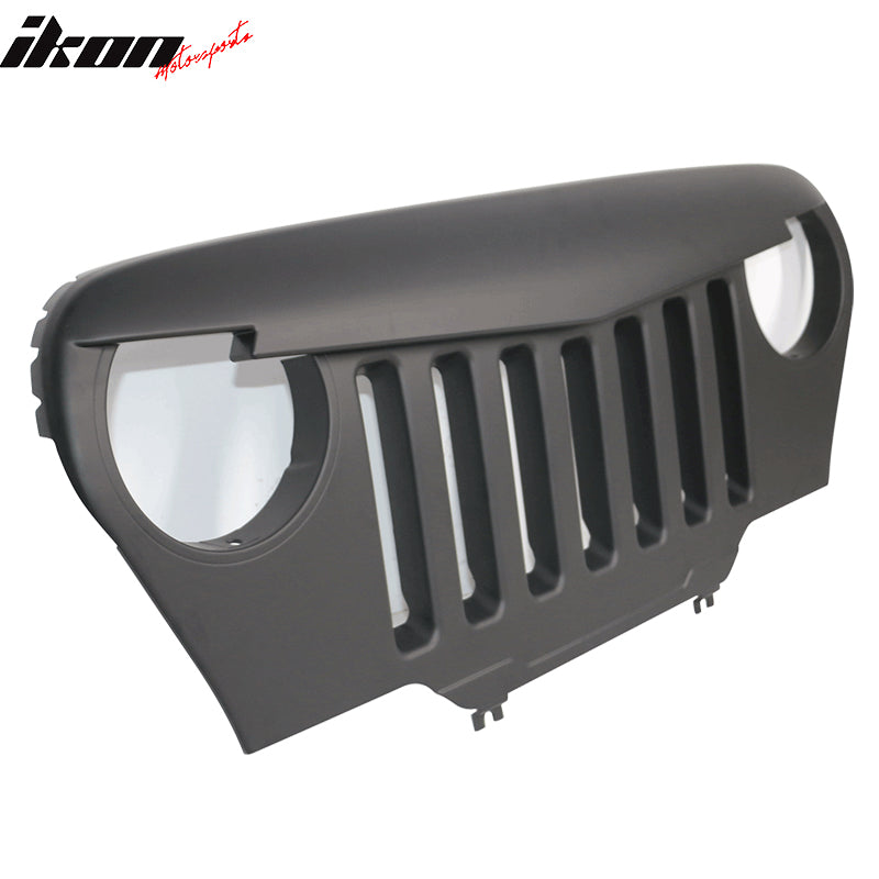 Fits 97-06 Jeep Wrangler TJ V1 Style Angry Bird Front Hood Grille - ABS