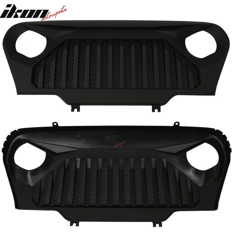 Fits 97-06 Wrangler TJ Topfire Monster Front Hood Matte ABS Mesh Grill