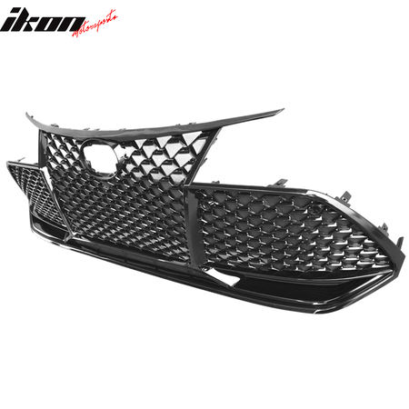 Fits 19-20 Toyota Avalon Honeycomb Mesh Grille Upper Lower Gloss Black - ABS