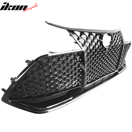 Fits 19-20 Toyota Avalon Honeycomb Mesh Grille Upper Lower Gloss Black - ABS