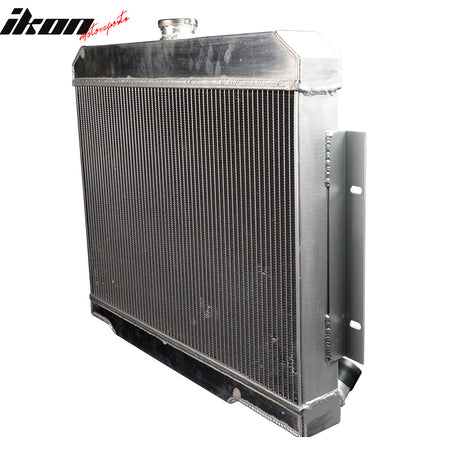 IKON MOTORSPORTS, Radiator Compatible With 1972-1986 Jeep CJ5 CJ6 CJ7, Aluminum Manual Transmission Performance Cooling Racing Radiator Replacement, 1973 1974 1975 1976 1977 1978 1979 1980 1981