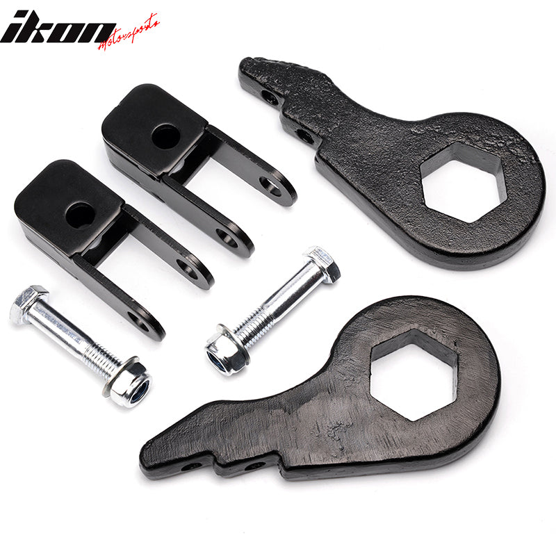 IKON MOTORSPORTS, Leveling Lift Kit Compatible With 1999-2007 Sierra Silverado 1500 4WD 6 Lug 1-3" Torsion Keys with Shock Extenders