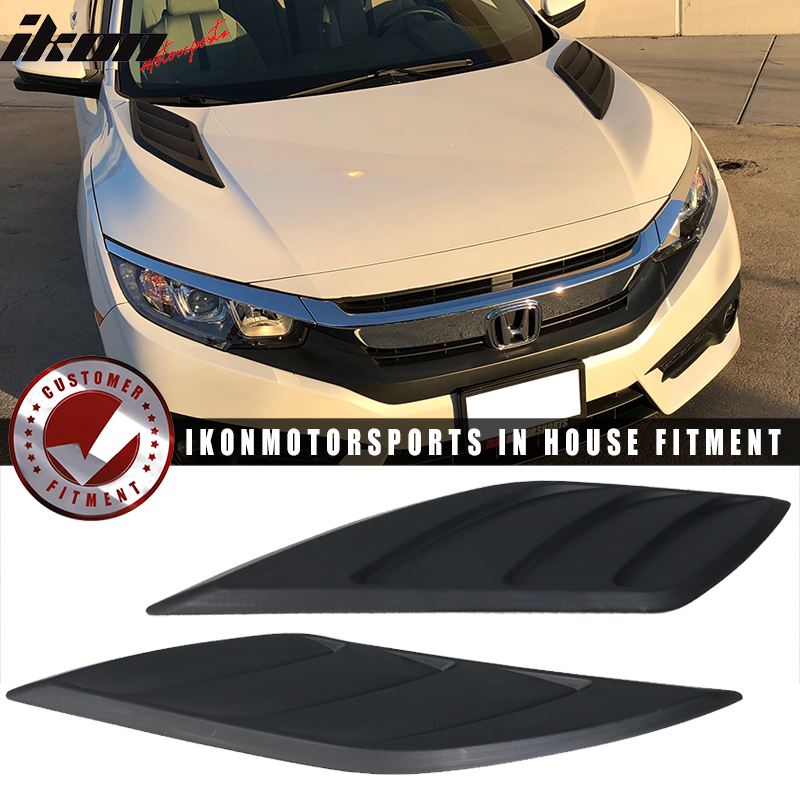 2016-2020 Honda Civic V3 Unpainted Air Flow Hood Vent Scoop ABS