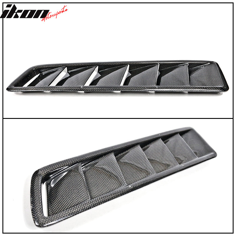 Universal Fitment Air Flow Hood Vent Scoop Bonnet Cover 2PC 20x5 Inch - CF