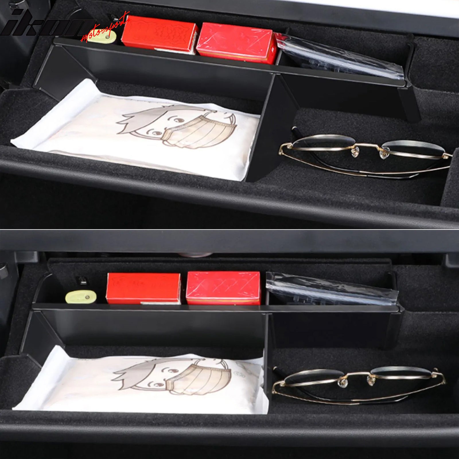 Fits 22-23 Tesla Model Y Black Glove Box Organizer Partition Plate Accessory PP