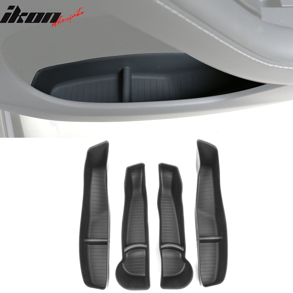 2020-2023 Tesla Model Y Black Door Side Storage Box Injection TPE 4PCS