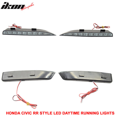 Fits 06-11 Civic Sedan Mugen RR Front Bumper & LED Daytime Running Fog Lamp DRL