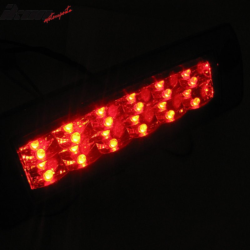 Compatible With 1993-1997 Pontiac Firebird LED 3RD Third Brake Lights Lamp Kit Black Chrome