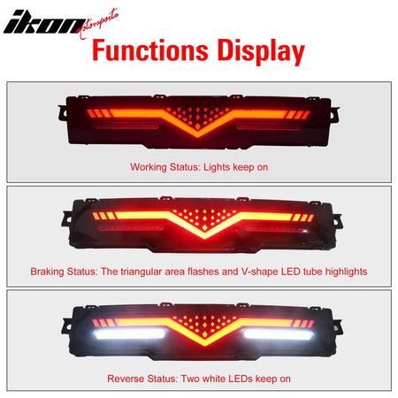 Fits 22-24 Subaru BRZ LED Rear Bumper Reverse Brake Light Assembly Smoked Len