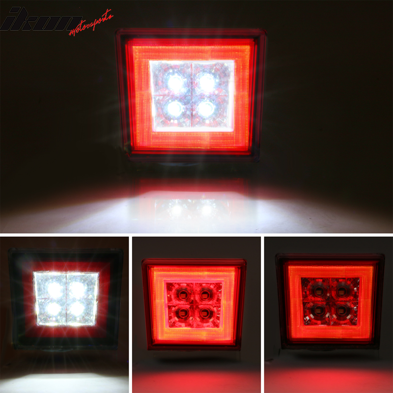 Universal Square Red LED Rear Tail Third 3RD Brake Lights Stop Safety Lamp