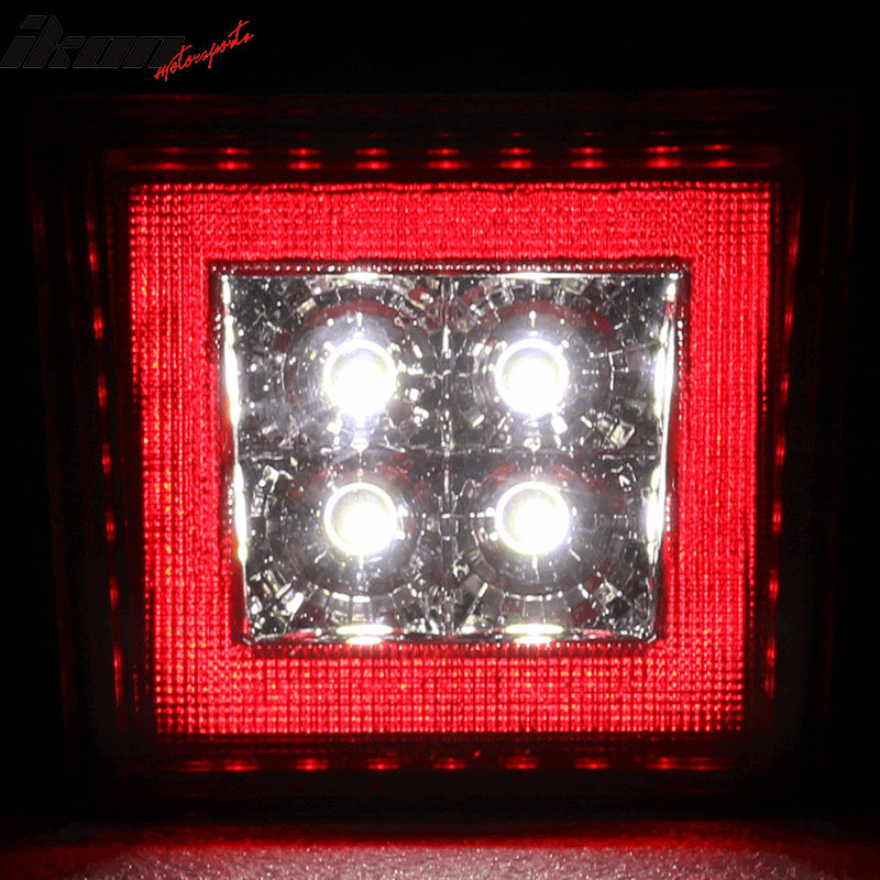 Universal Square Smoke LED Rear Tail Third 3RD Brake Lights Stop Safety Lamp