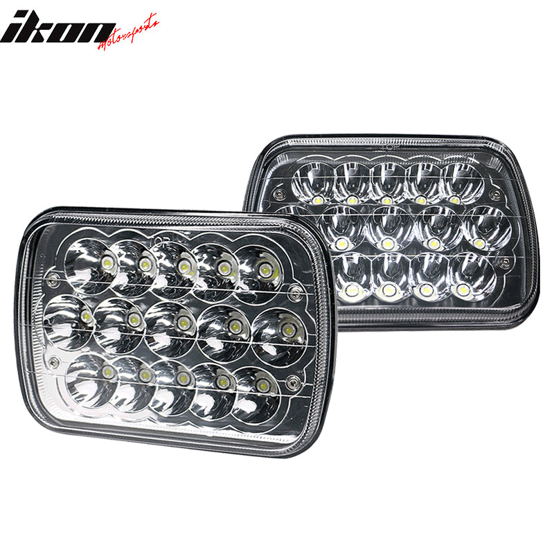 7in x 6in Full LED Sealed Beam Square Projector Headlight Clear Lens