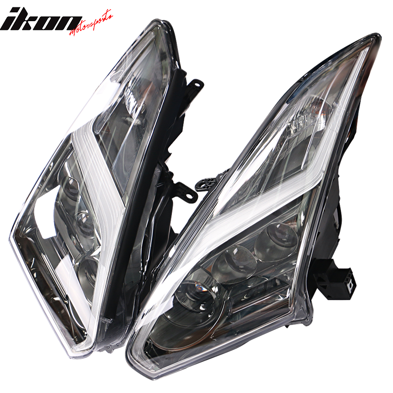 Fits 09-22 Nissan R35 GTR GT-R LED DRL Headlights Upgrade 09-16 to 17+ Head Lamp