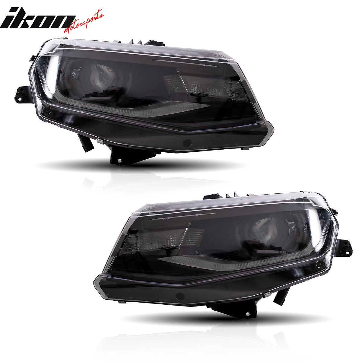 Fits 16-18 Chevy Camaro Projector LED Headlights Front Lights Clear Lens Pair