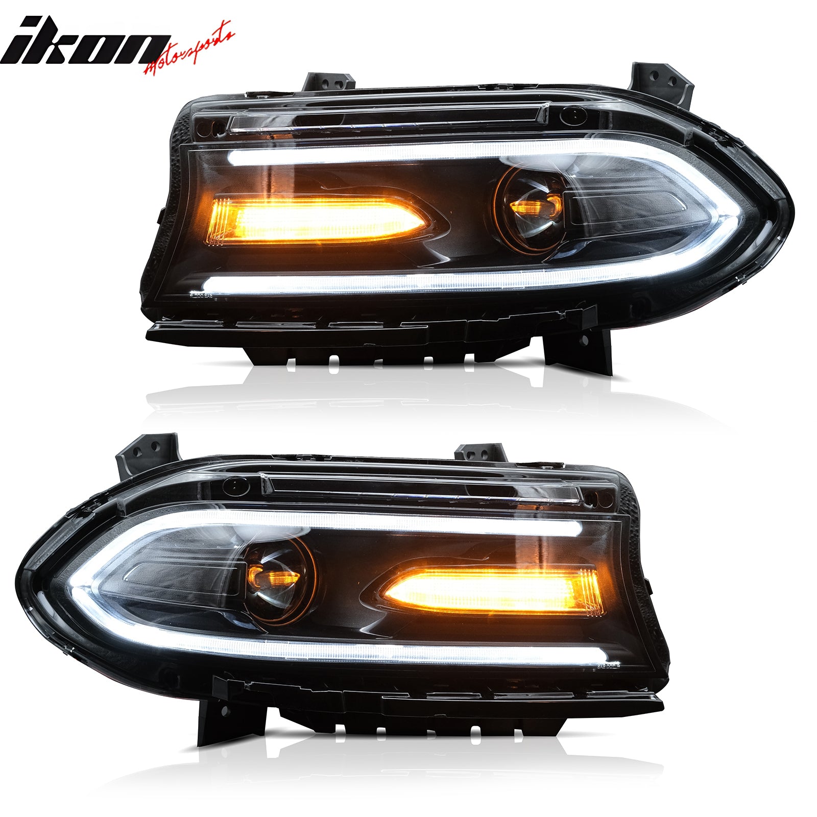 Fits 15-23 Dodge Charger Projector DRL LED Headlights Lamps Pair w/ 7 Colors