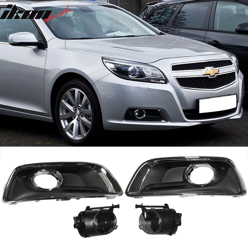 Fits 13-15 Chevy Malibu Fog Lights w/Switch Bulbs Cover accessories