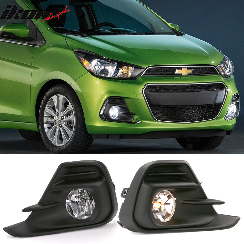 2016-2018 Chevrolet Spark Black Housing Clear Lens Fog Light ABS