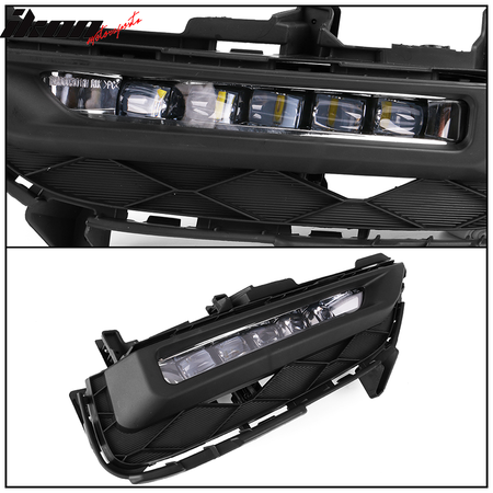 Fits 16-17 Honda Accord Coupe OE Full LED Bumper Fog Lights w/ Switch & Wiring