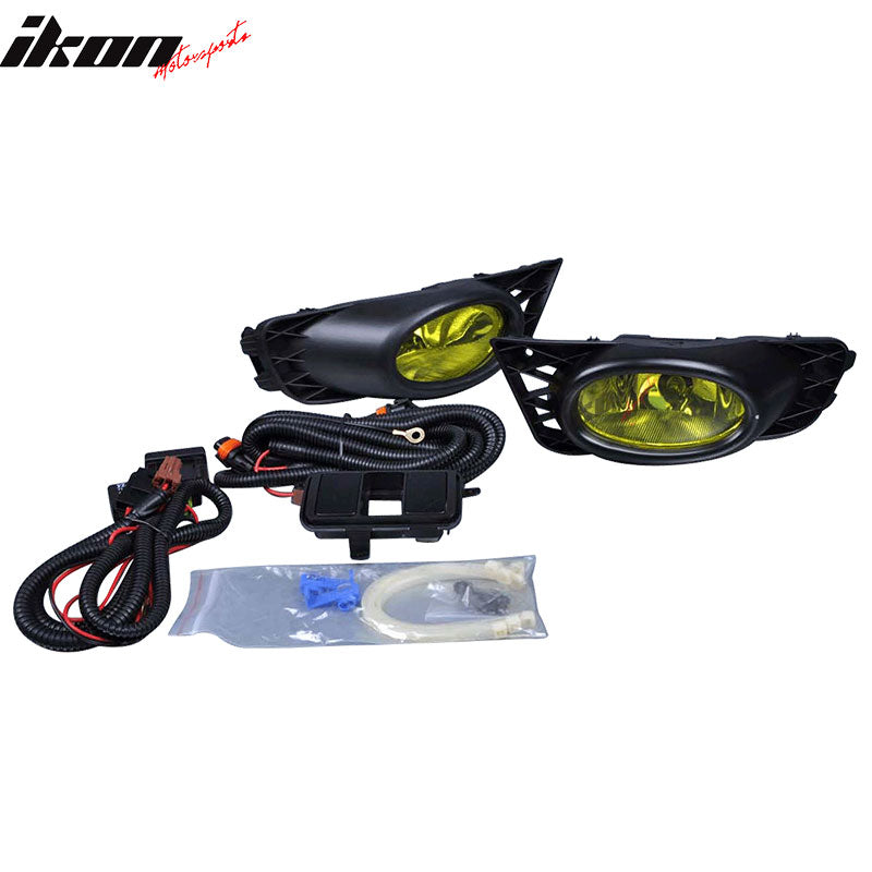 Lights Compatible With 2009-2011 Honda Civic, 4Dr Sedan Yellow Lens Fog Lights Lamps Kit RH LH by IKON MOTORSPORTS, 2010