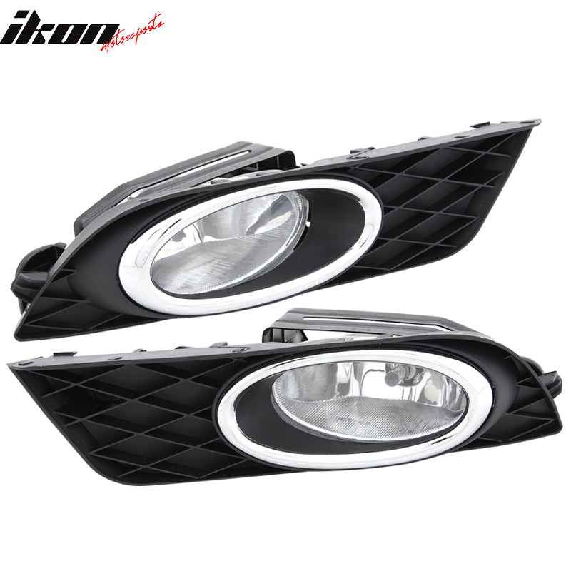 Fits 12-14 Honda Civic 4D & JDM Bumper Jdm Style Fog Light Lamp Pairs