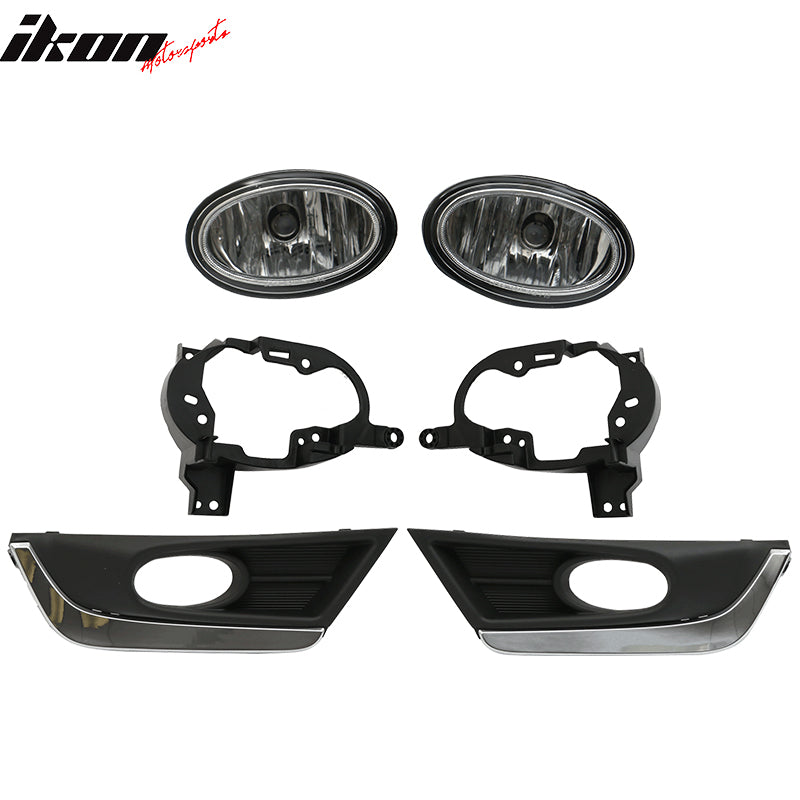 Fits 17-18 Honda CRV OE Front Foglight Kit Fog Lamp with Chrome Trim