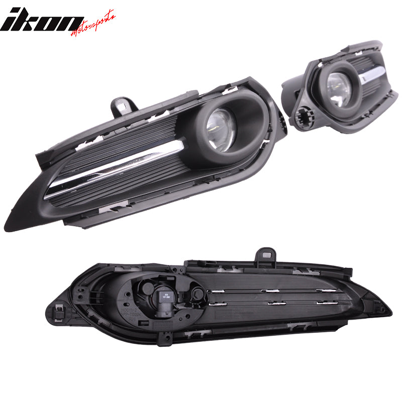 Fits 16-18 Honda HRV Front Fog Light Lamp + Switch Wiring Kit - Black Clear