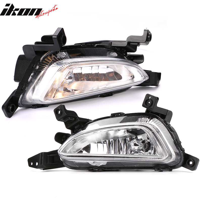 Fits 16-18 Hyundai Tucson OE Style Foglights Kit ABS Black Housing Clear Lens