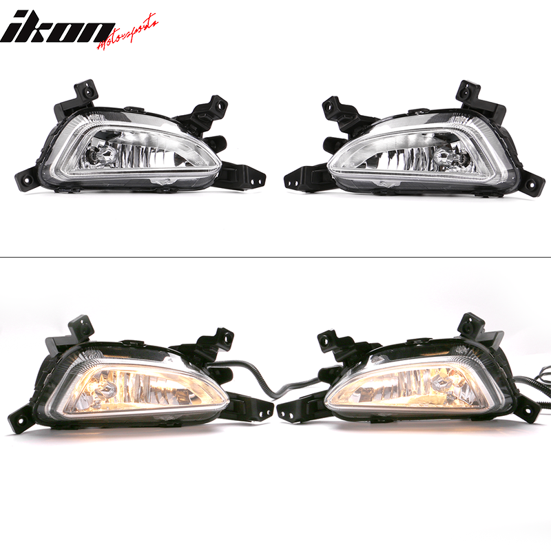 Fits 16-18 Hyundai Tucson OE Style Foglights Kit ABS Black Housing Clear Lens