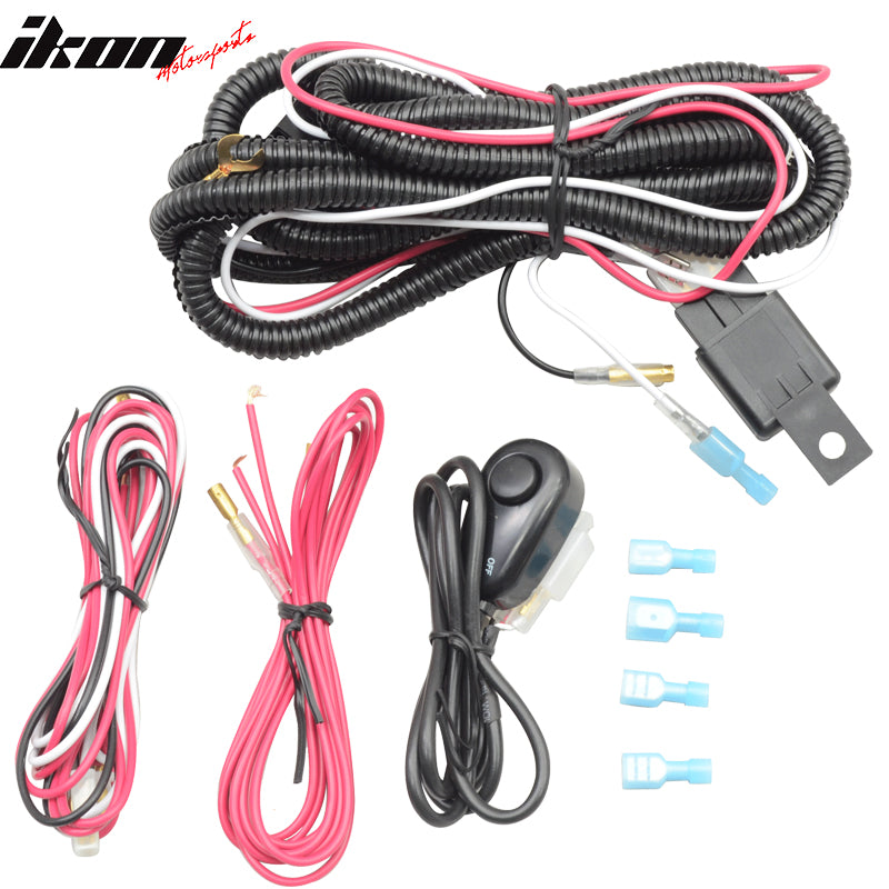 Universal Fog Light Lamp Wiring Harness Kit LED Light Bar Switch Relay