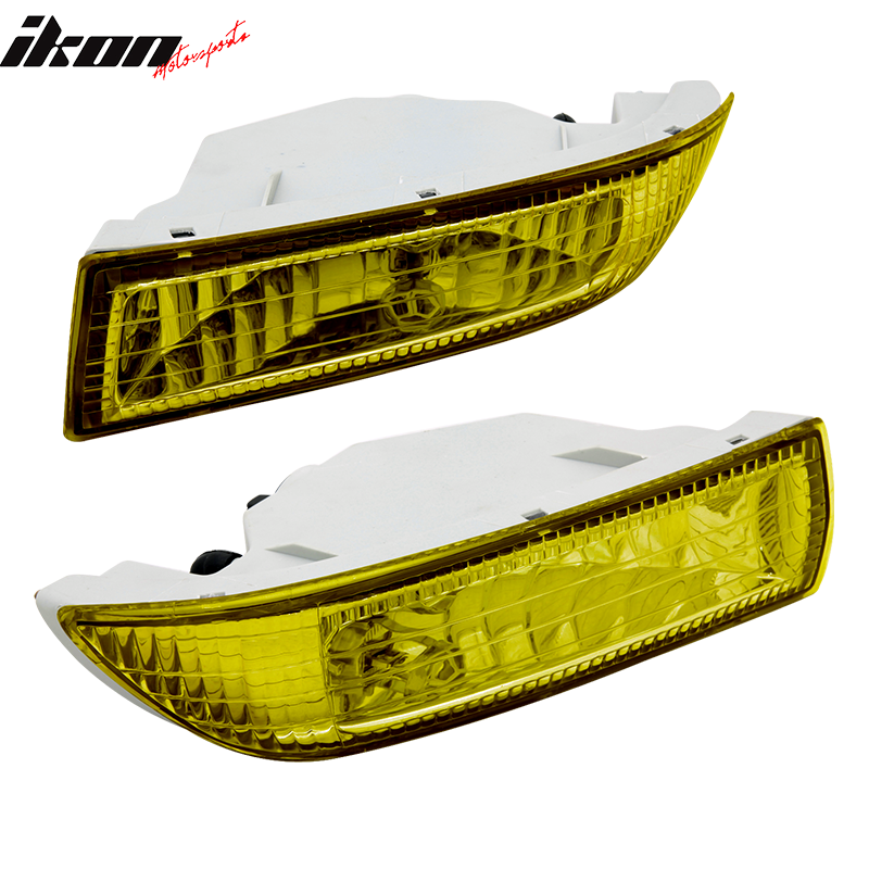 Fits 03-04 Toyota Corolla Crystal Front Bumper Replacement FogLight Lamps Yellow