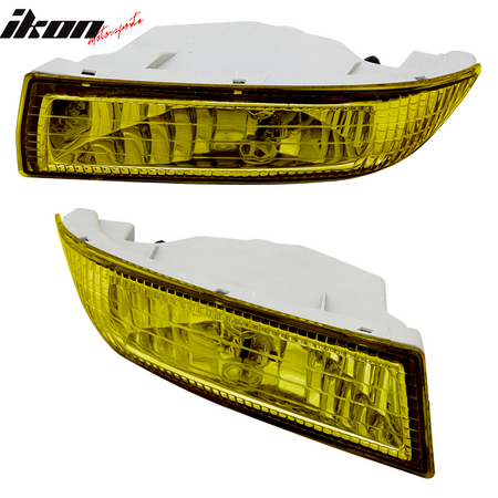 Fits 03-04 Toyota Corolla Crystal Front Bumper Replacement FogLight Lamps Yellow