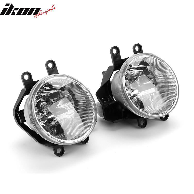 Fits 18-19 Toyota Yaris OE Style 2PCS Fog Lights Bezel Cover Kit W/Clear Lens