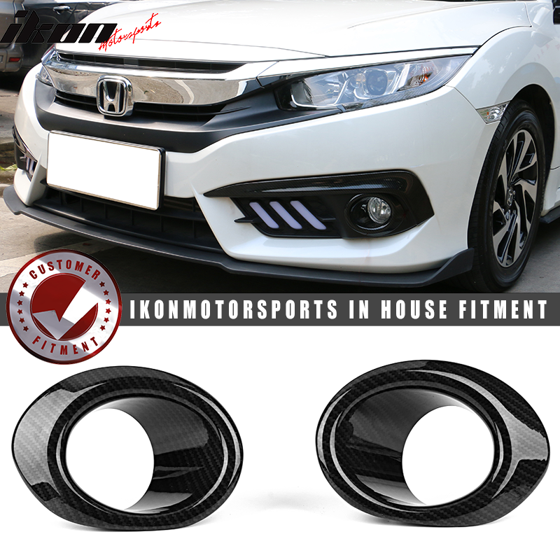 2016-2018 Honda Civic OE Style Carbon Fiber Hydro Dip Fog Lights Cover