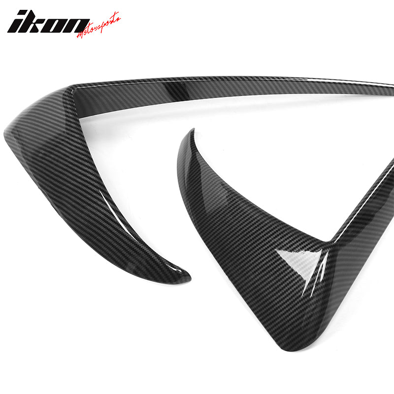 For 17-23 Tesla Model 3 Carbon Fiber Print Fog Light Lamp Trim Eyebrow Cover ABS