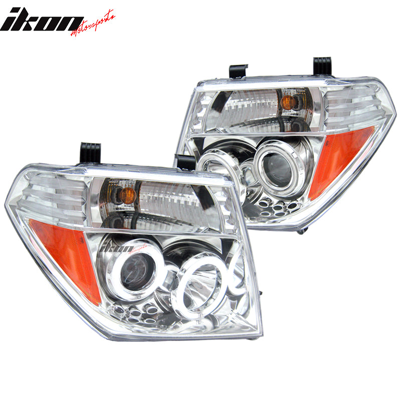 Fits 05-08 Nissan Frontier CCFL Halo LED Projector Headlights Pair